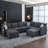 Amold 122.8'' U Shaped Couch, Large Sectional Couch 6-seater Living Room Sofa, Modular Cloud Couch With Storage Ottoman & USB-204848006