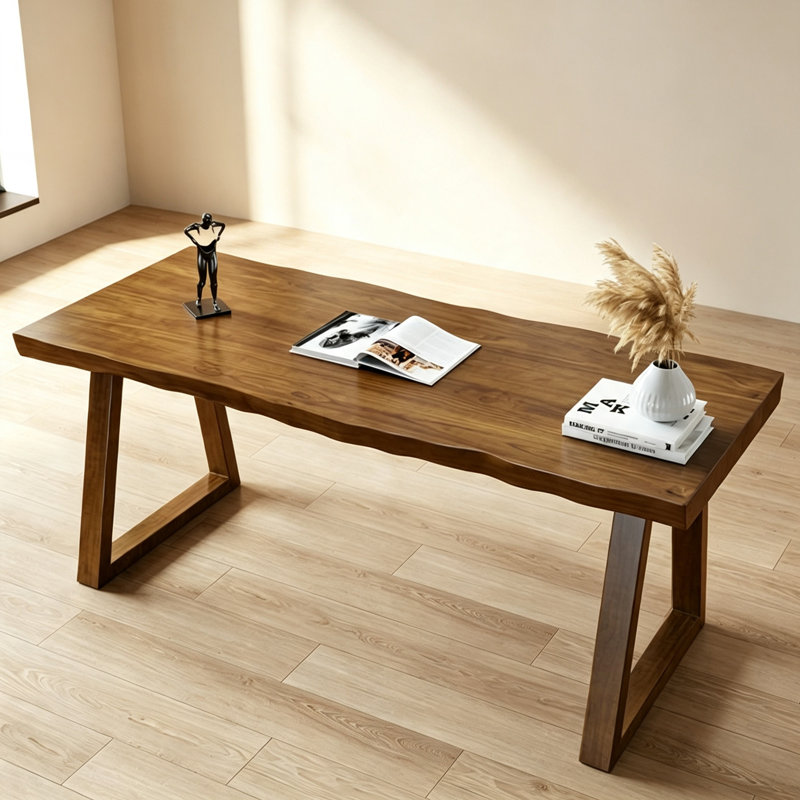 Bureau en bois massif inspiré du design, 29.52" H x 78.74" W x 31.49" D