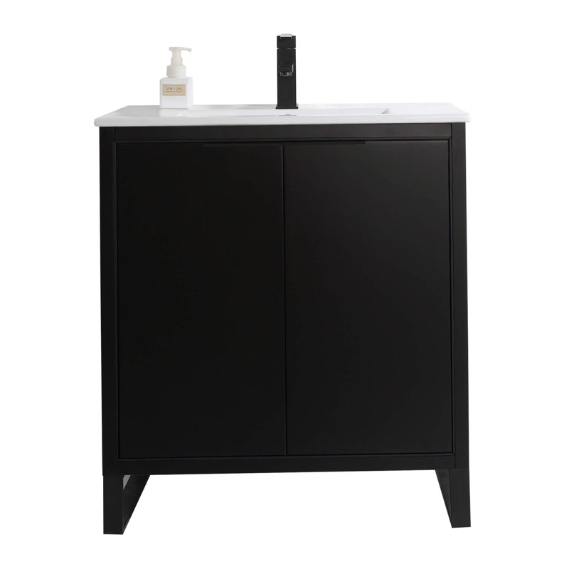 30'' Single Bathroom Vanity Set, Matte Black, Matte Black