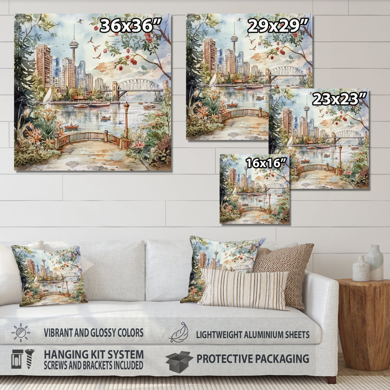 Canada Vancouver's Wisdom Landscape II - City Vancouver, reproduction d'art traditionnelle, H 23 po x l 23 po