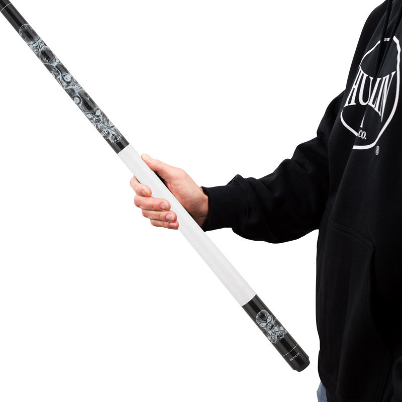 Black and White Skull Graphic Hard Maple Pool Cue
