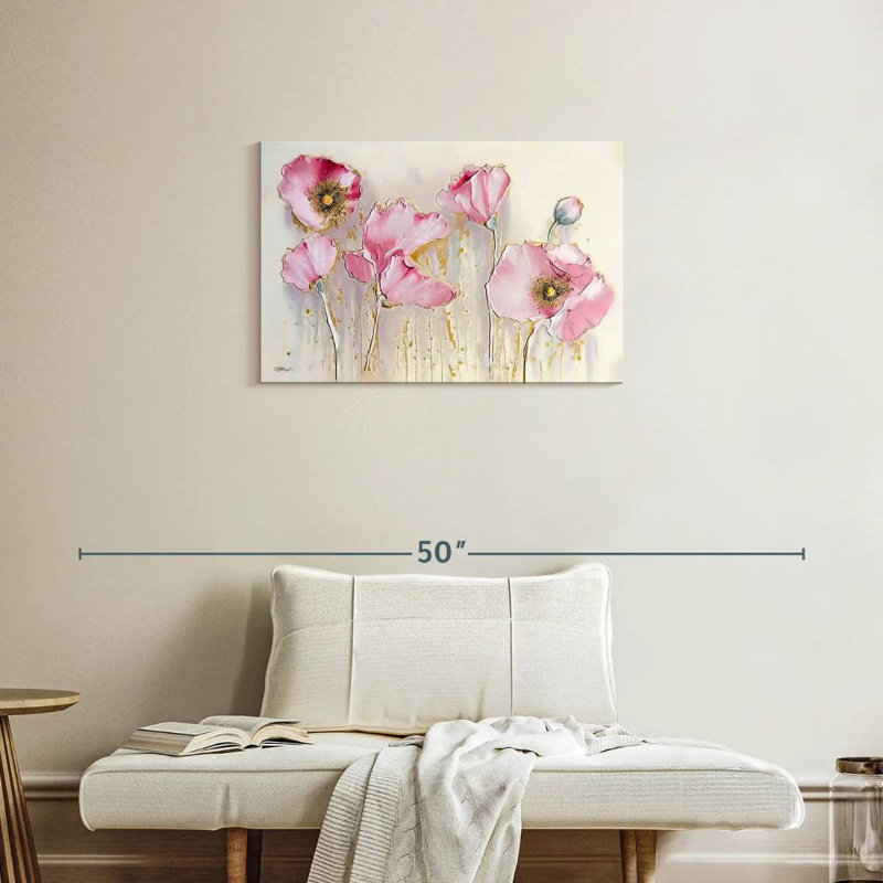 Harnek Spring Contemporary Pale Poppies, 20" H x 30" W