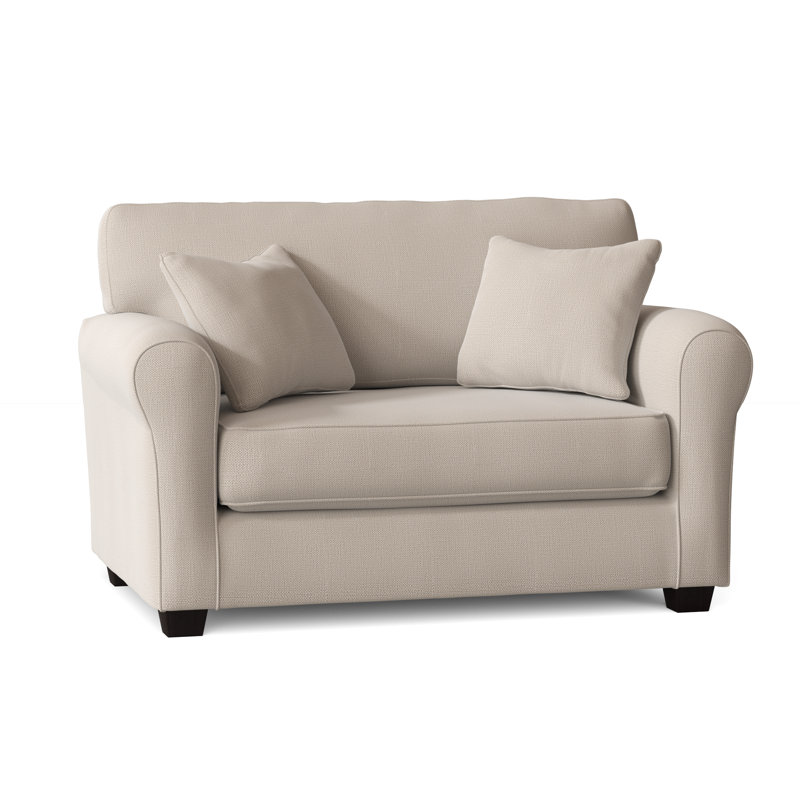 Canapé-lit à accoudoirs arrondis 56 po Shannon, Espresso, Chenille performance poivre blanc Malibu