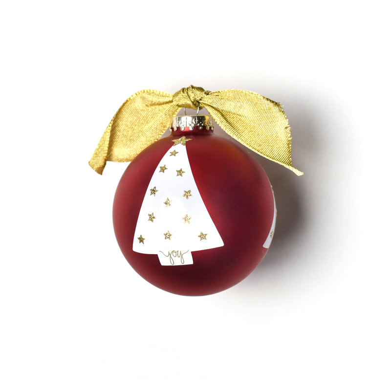 Ornement boule de verre paix love joy luminaire tree