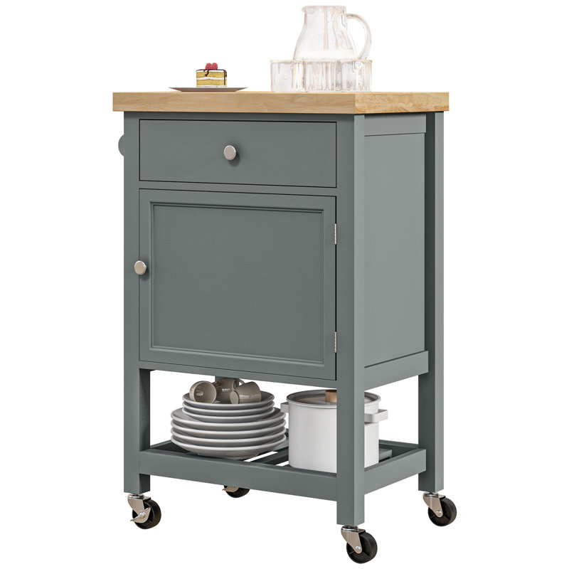 HOMCOM Utility Kitchen Cart, Gray