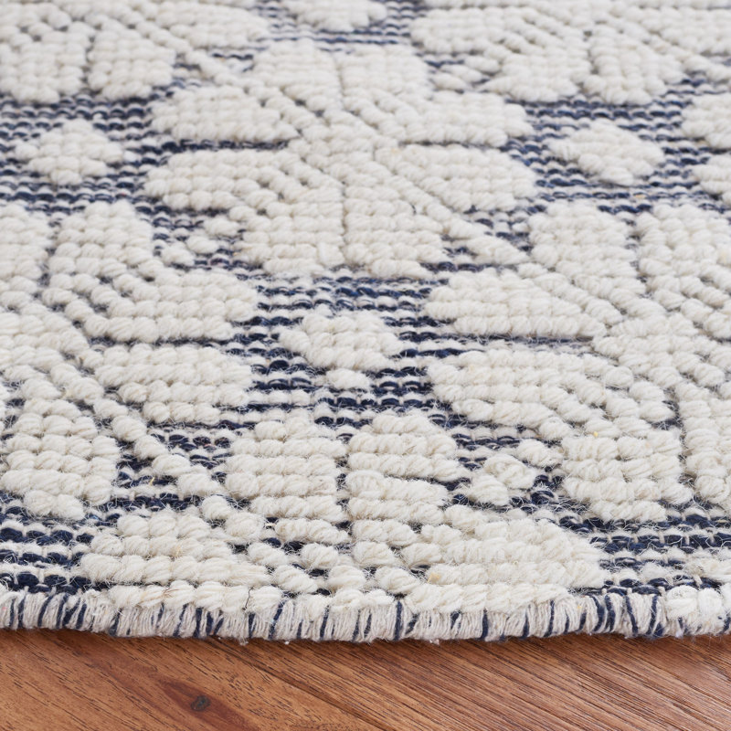 Vermont Hand Woven Wool Geometric Rug, Round 6'