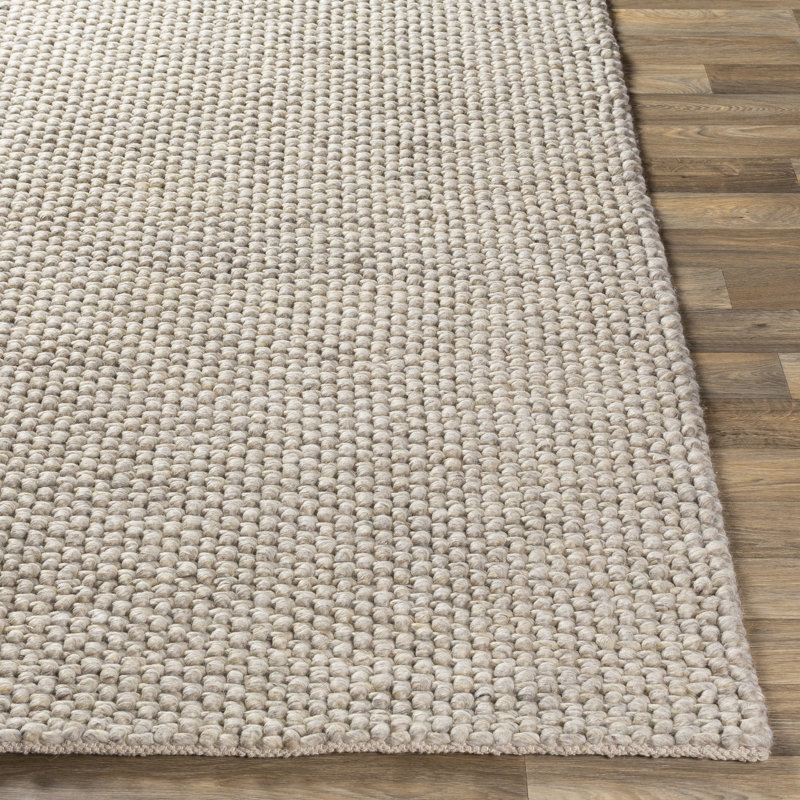 Tapis ivoire tissé à la main Hero, Rectangle 10 pi x 14 pi