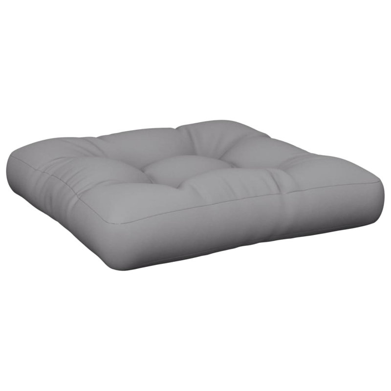 vidaXL Pallet Cushion Grey Polyester 19.7 x 19.7 x 4.7 in, 19.7" H x 19.7" W x 4.7" D, Gray