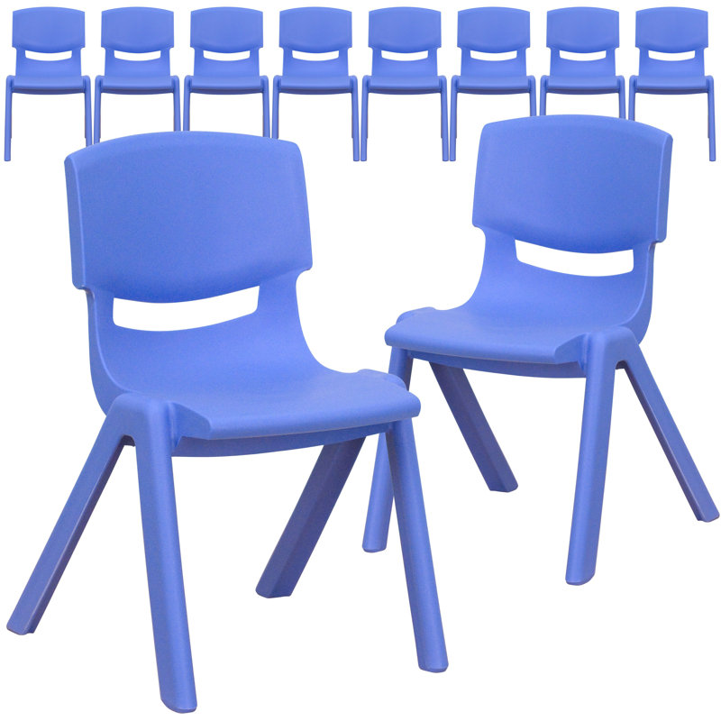 Chaises préscolaires empilables en plastique Demaio Goddard, Bleu, 12"