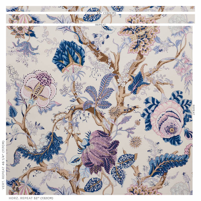 Papier peint arbre indien, Hyacinthe