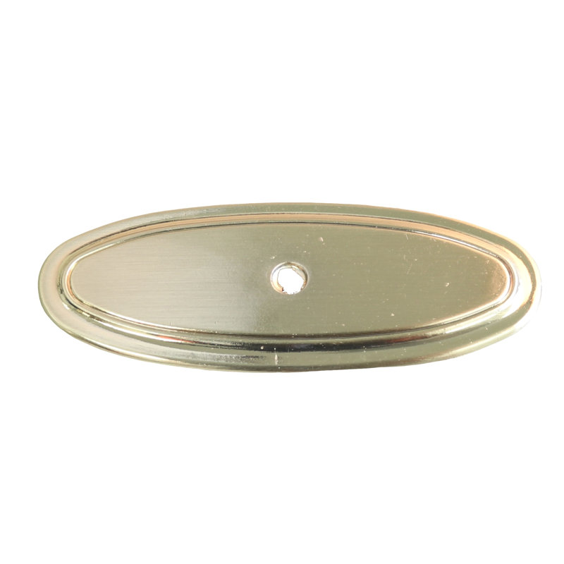 Classic Thin Oblong Cabinet Knob Backplate, Champagne Gold