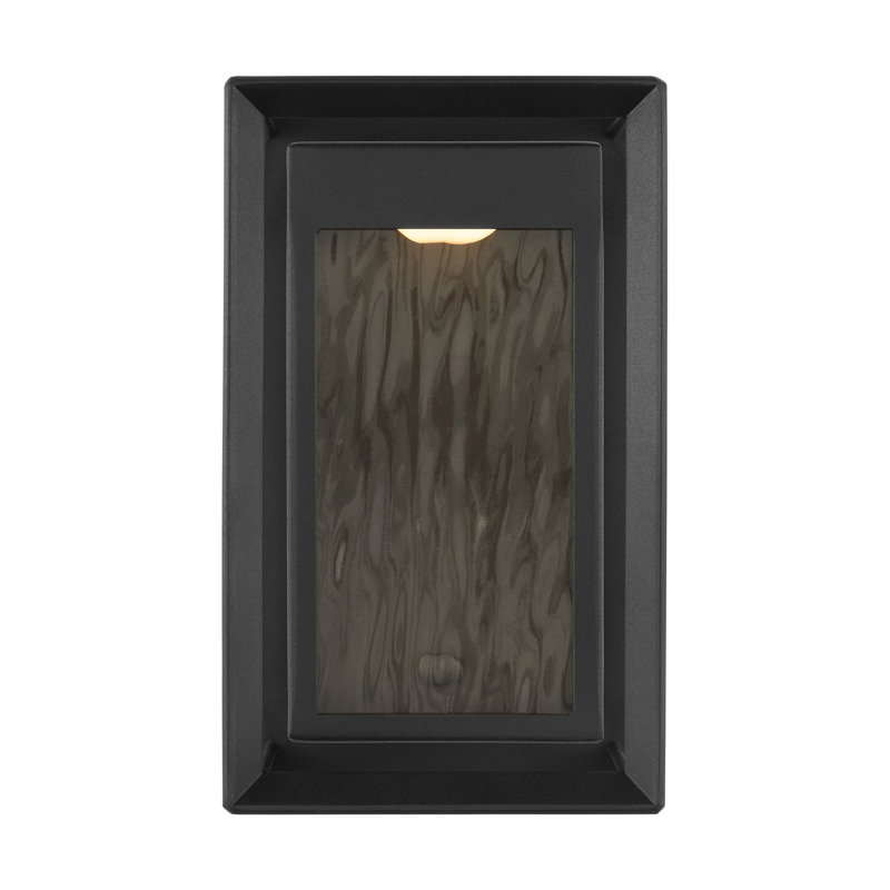 Lanterne DEL Ekkehart texturée noir, H 10 po x l 6 po x P 4,75 po