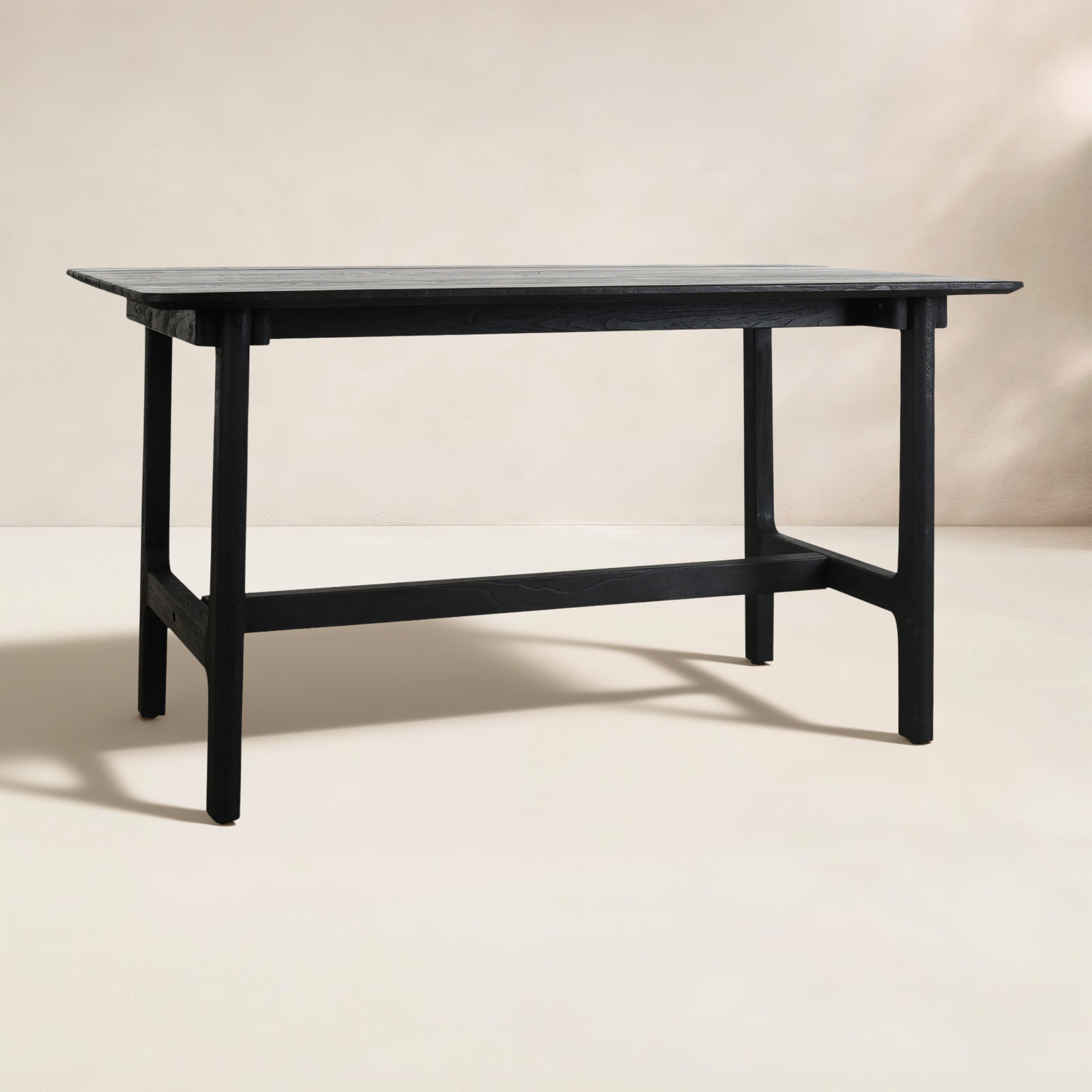 Dawn 66.93'' Teak Outdoor Table, Black