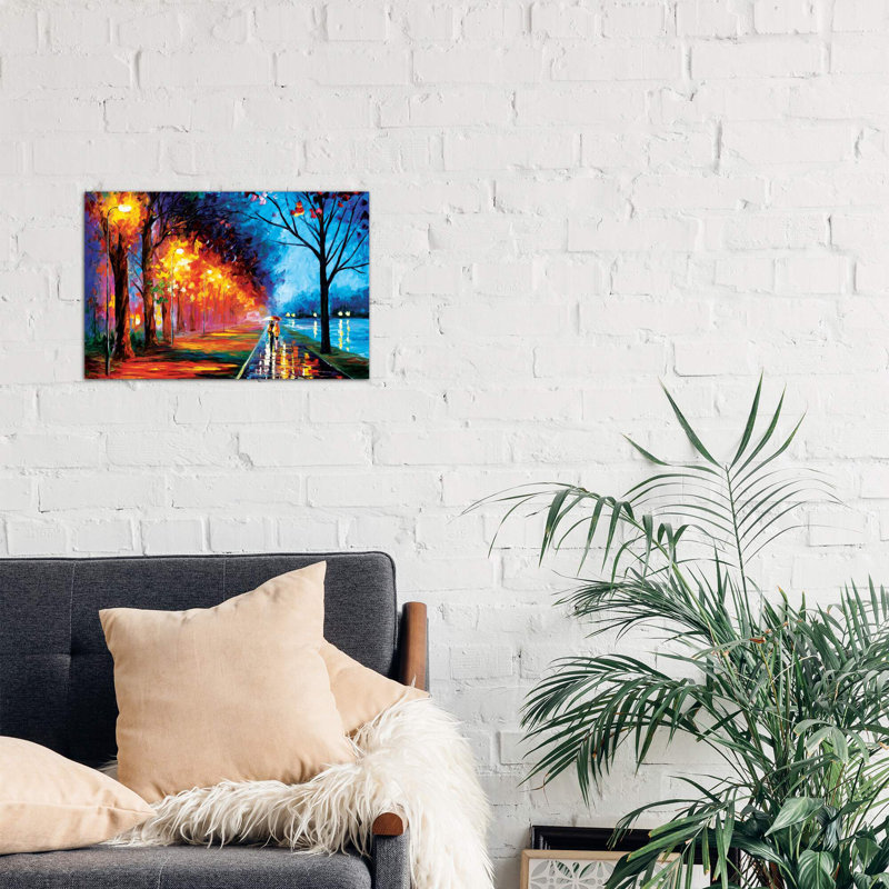 Alley By The Lake Ii by Leonid Afremov - Wrapped Canvas Painting, 66.04 cm H x 45.72 cm W x 3.175 cm D