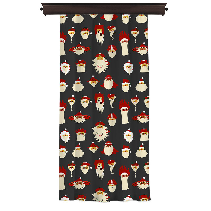 Rideau en polyester Amedee, Rouge / blanc