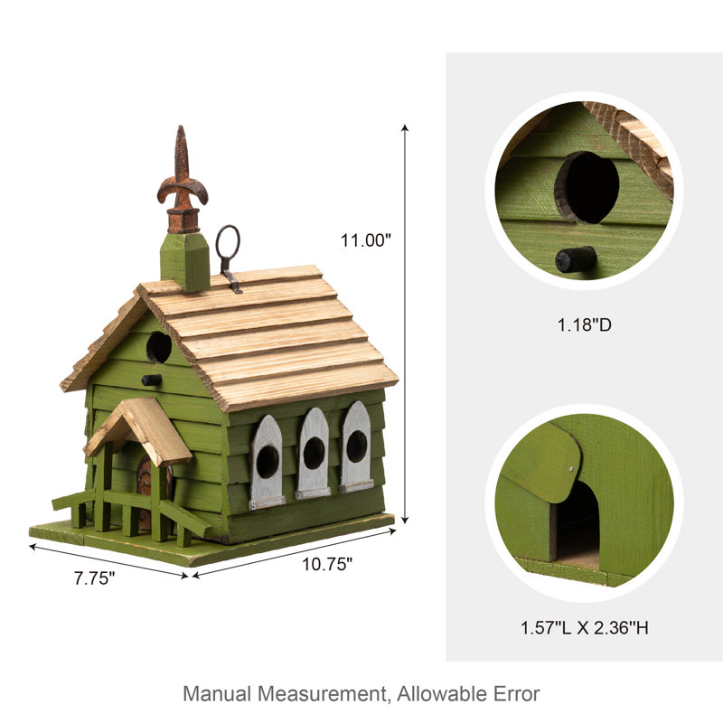 Maison d'oiseaux 11 po x 10,75 po x 7,75 po Brackeen