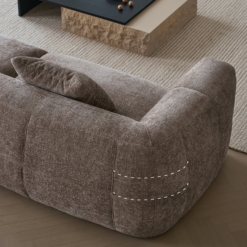 Canapé modulaire à accoudoirs en chenille tofu crème French French, 5, H 27,55 po x l 118,11 po x P 41,33 po