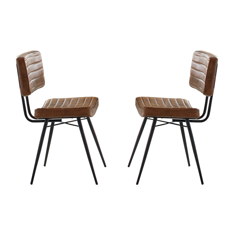 Demaline 18.75 " H Tufted Faux Leather Upholstered Side Chair