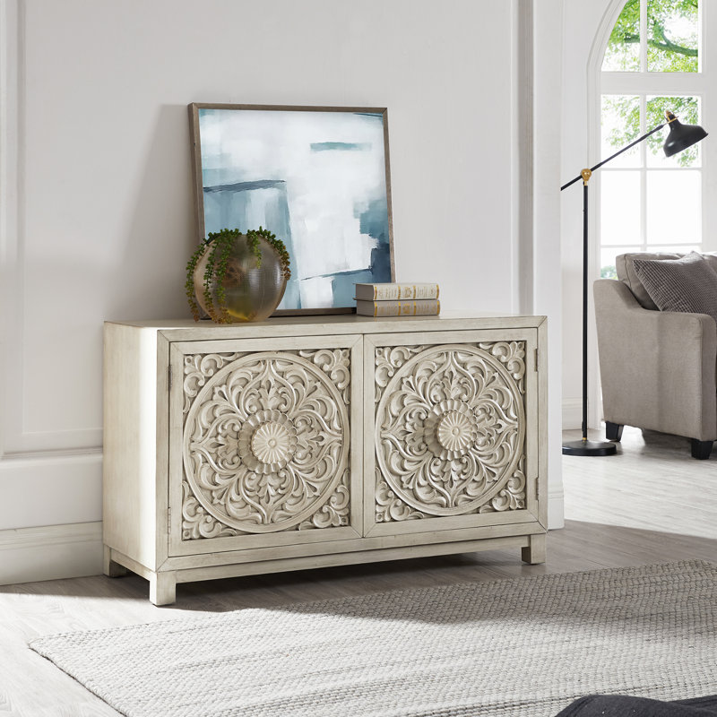 Lumley 2 Door Accent Cabinet w/ Decorative Door Pattern