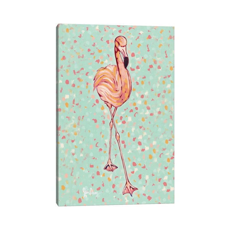 Flamingo Portrait II by Jodi Augustine - Painting on Canvas, Wrapped Canvas, 152.4cm H x 101.6cm W x 3.81cm D
