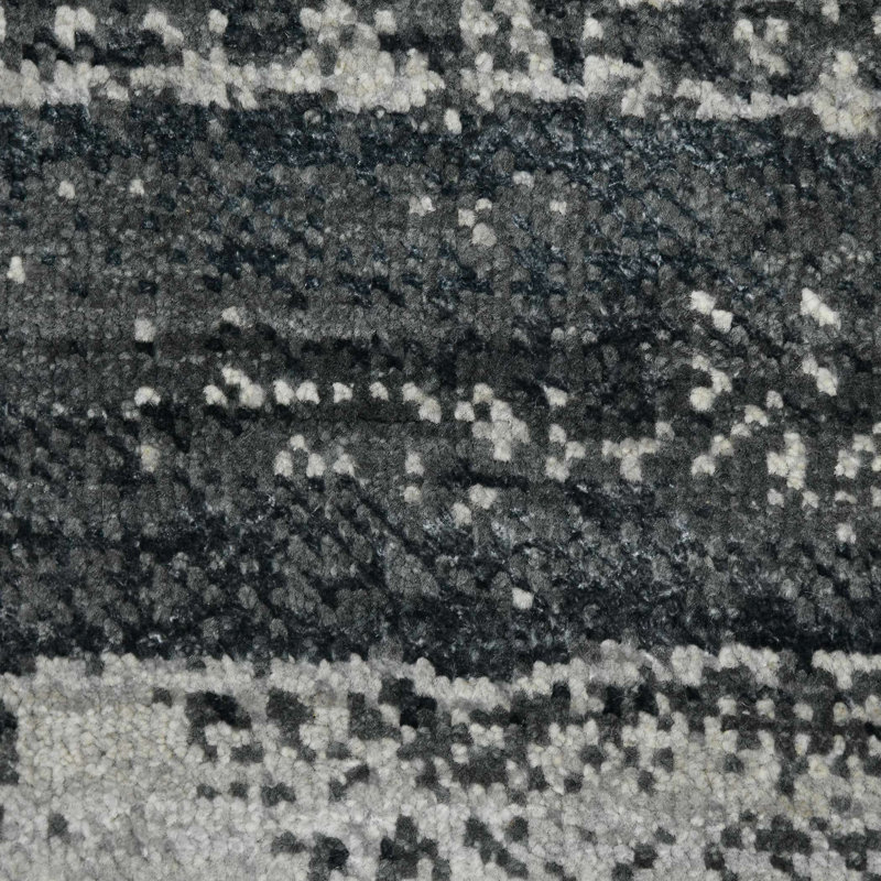 Tapis noir en laine / viscose noué à la main Hermitage Empress Salon, Rectangle de 2 pi x 3 pi