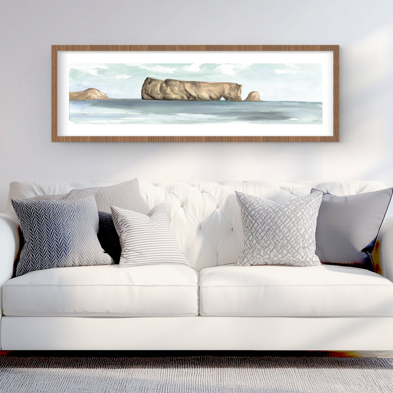 Rocher Percé - reproduction matte encadrée marine pour la décoration intérieure