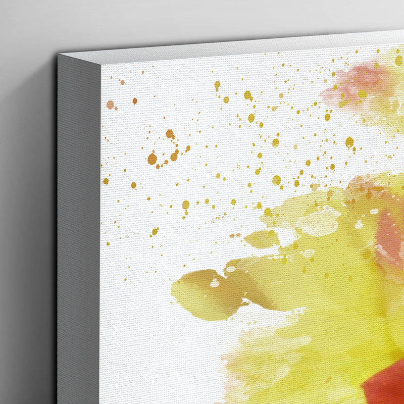 Red and Yellow Flower - Wall Art, 40cm H x 60cm W, Wrapped Canvas