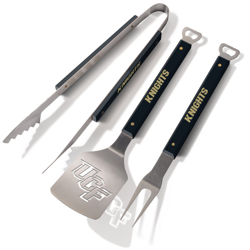 Dishwasher Safe Grilling Tool Set, Black/Silver, Central Florida Knights