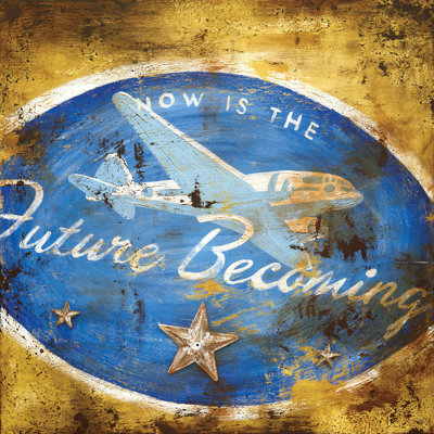 « future devenant » par rodney’s blanc, affiche rétro sur toile tendue
