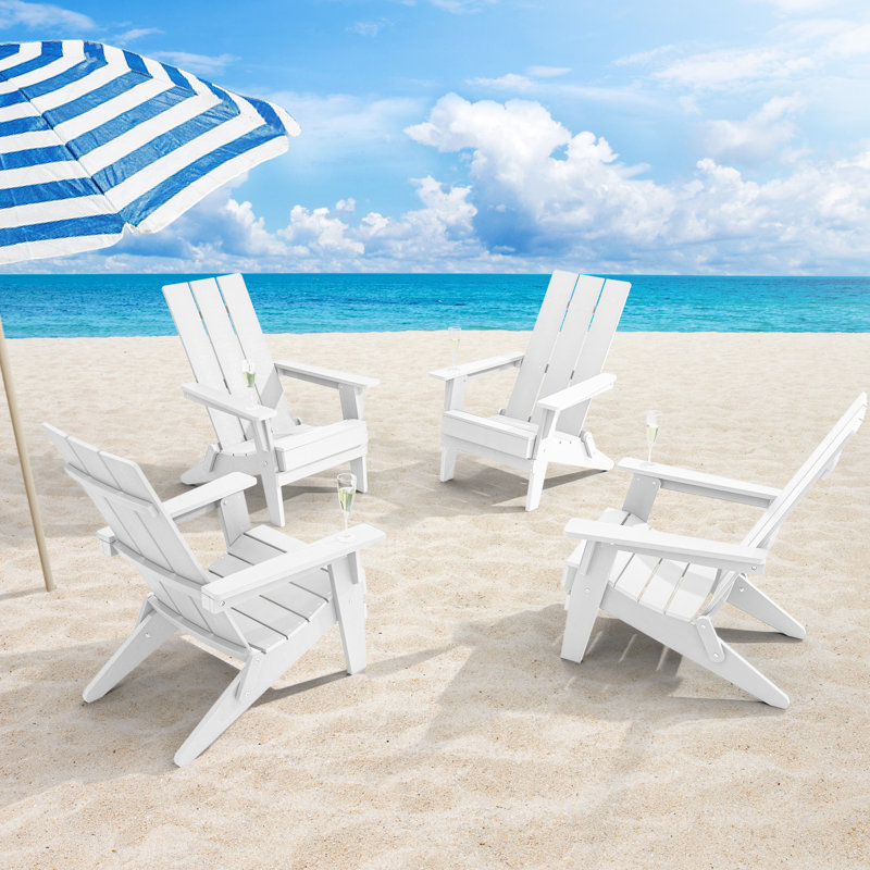 Chaise Adirondack pliable Harborcreek Hips, Blanc