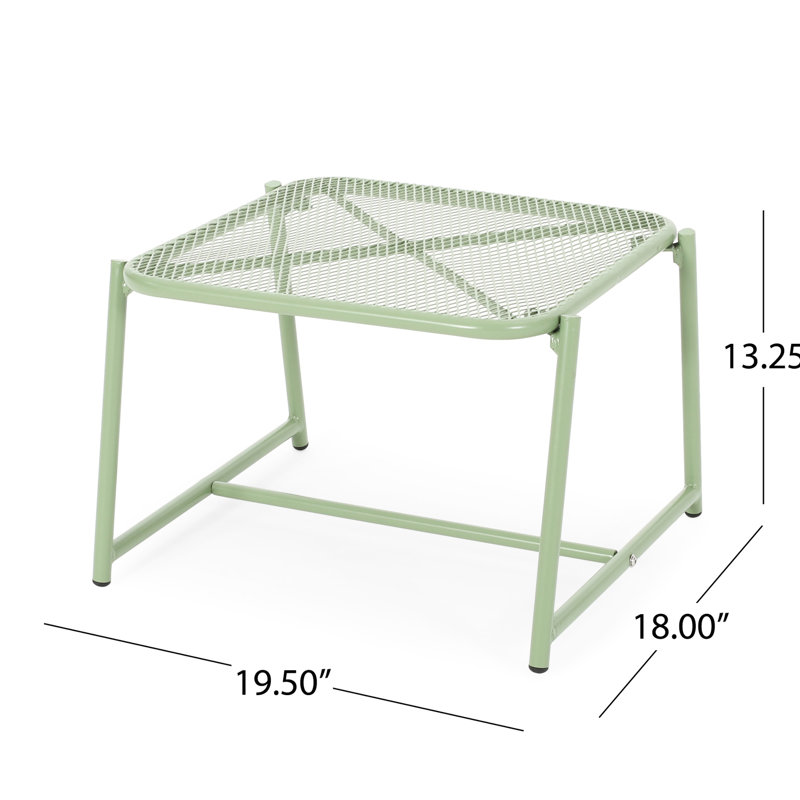 Table d'extérieur h 13 po en fer avec grillage