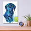 Art mural en verre Latitude Run «Ball Is Life Black Lab Puppy» par Lindsay Kivi-441234024