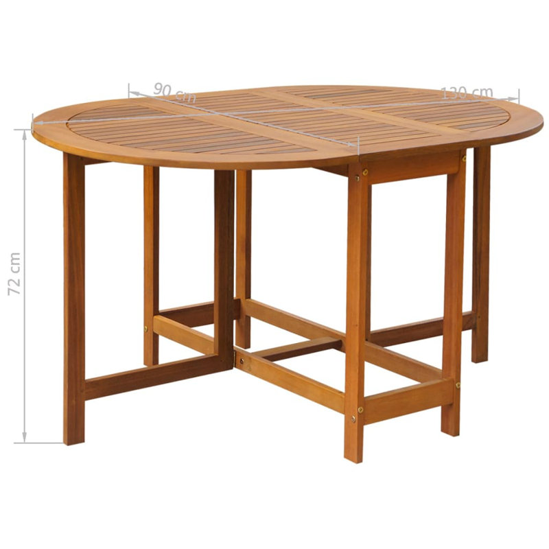 4 - Person Acacia Solid Wood Patio Dining Set Oval Table