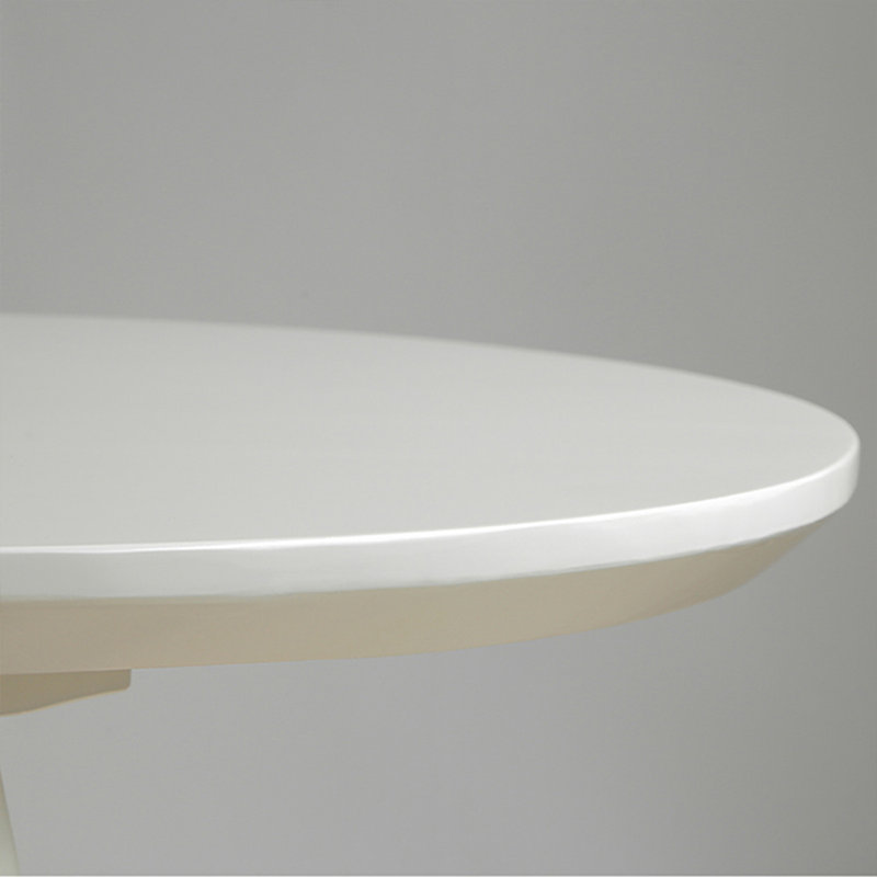 Table de salle à manger blanche en bois massif ovale, 29.53" H x 62.99" L x 27.56" W