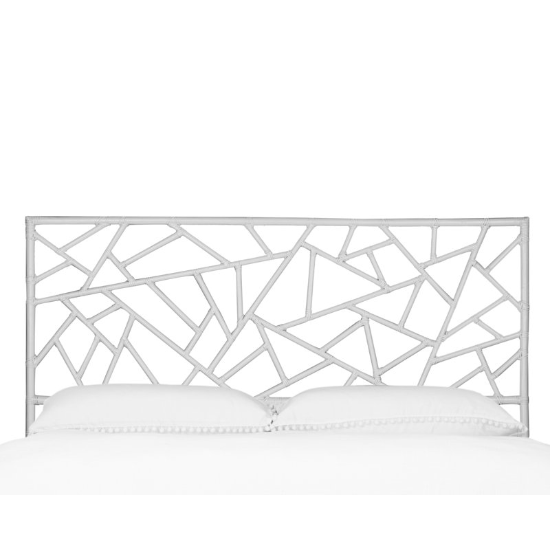Tiffany Wicker/Rattan Open-Frame Headboard, White, King