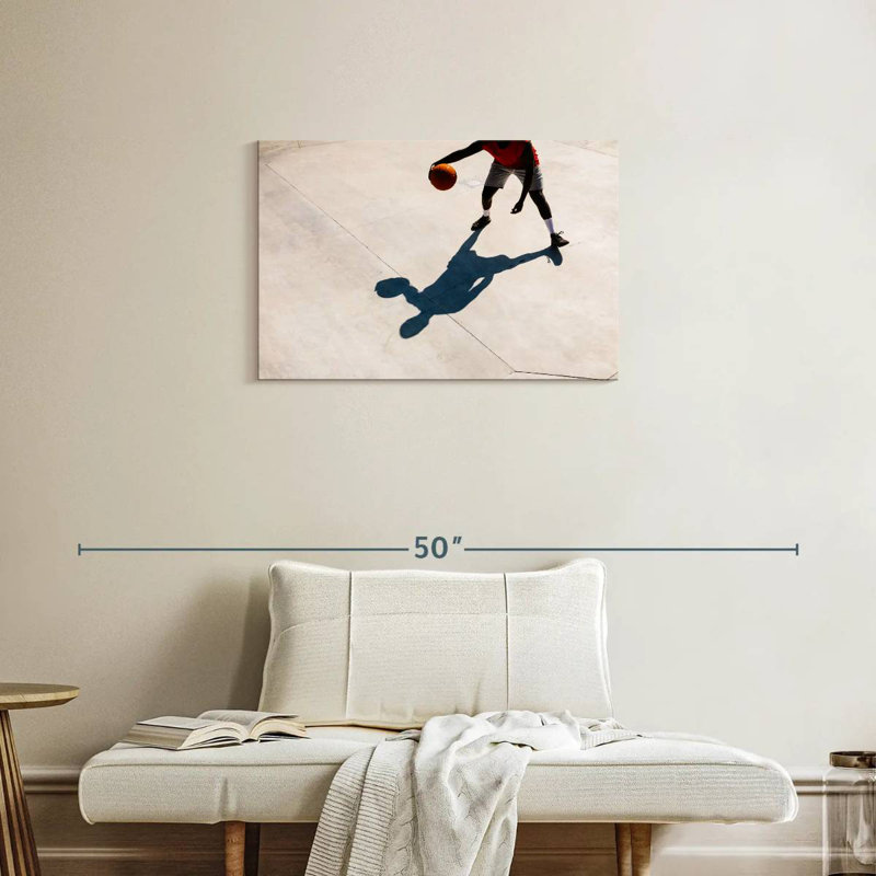 Ombre de joueur de basketball, H 20 po x l 30 po