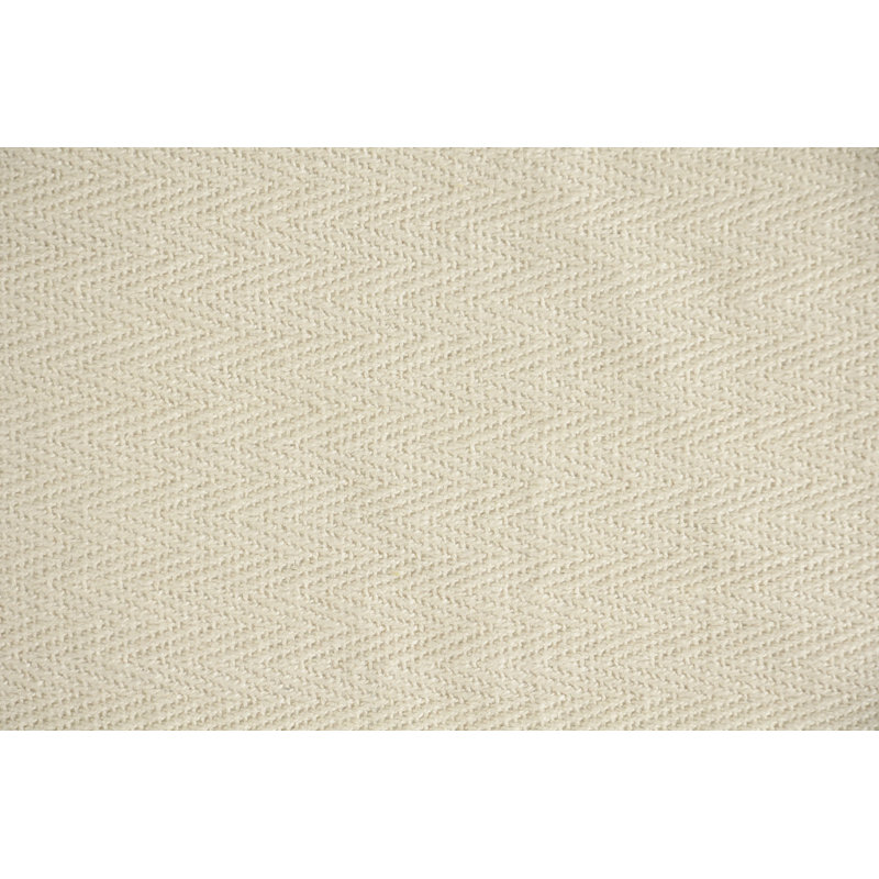 Jeté en coton tissé crème à chevrons