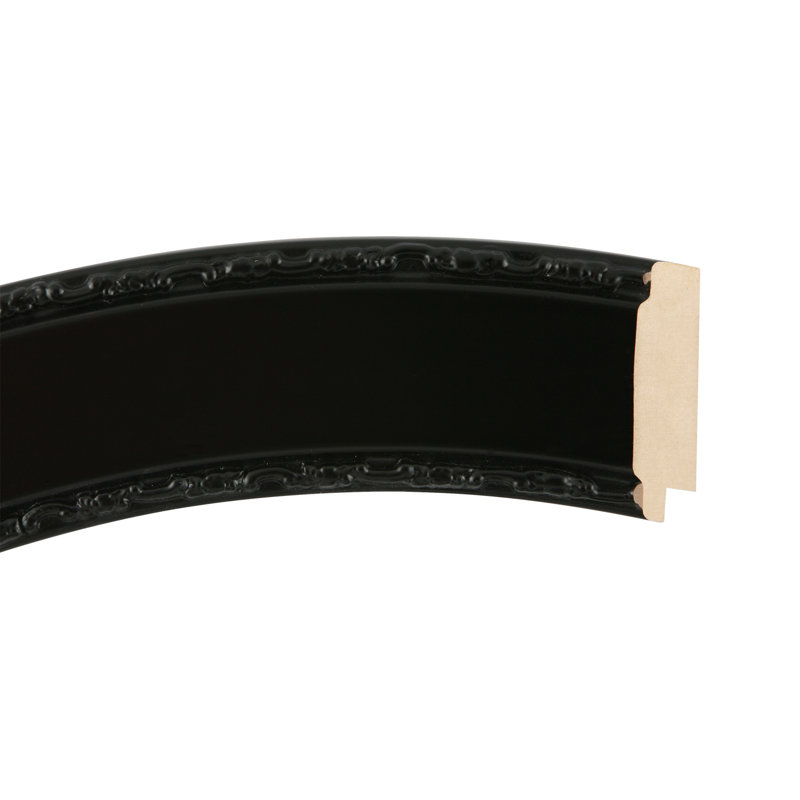 Miroir décoratif biseauté traditionnel Richas, 25 po x 21 po, Noir mat