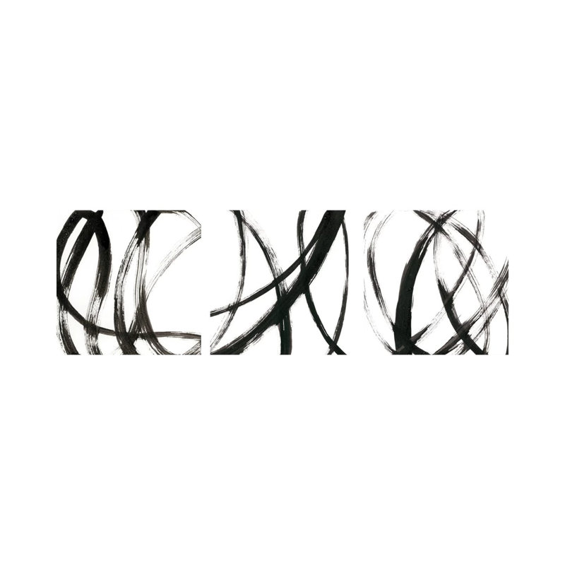 «Linear Expression Triptych», ensemble d'art mural sur toile tendue (ensemble de 3)