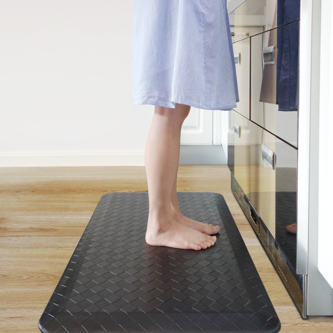 Bouck Solid Color Water Resistant Anti-Fatigue Non-Skid Kitchen Mat Rebrilliant Color: Black