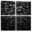 Ensemble de 4 reproductions d'art sur toile abstraites noires sur fond géométrique noir