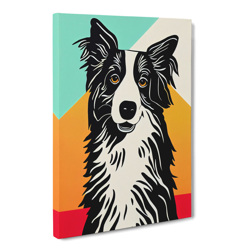 CAN-V0523-286X Border Collie Pop Art - Wrapped Canvas Rectangle Print, 76cm H x 50cm W