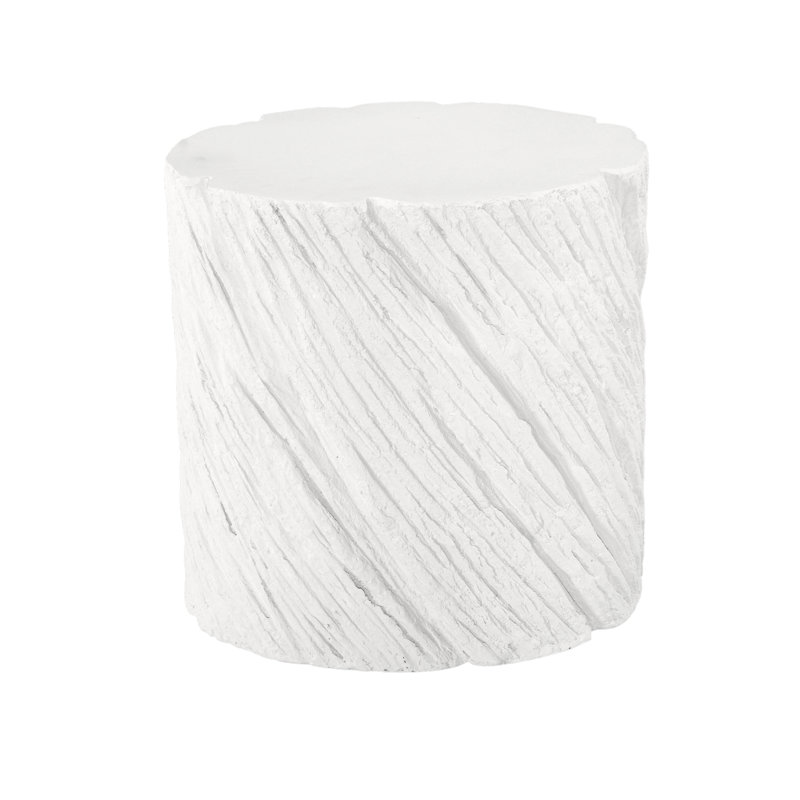 Shear Side Table, Oval, White Stone