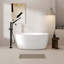 Baignoire autoportante en acrylique blanc brillant de 55 po avec drain en nickel brossé et trop-plein encastré, certifié Cupc