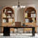 70.47*30.9 inch Ghian Arched Display Storage Bookcase with Open Shelves and Cabinet