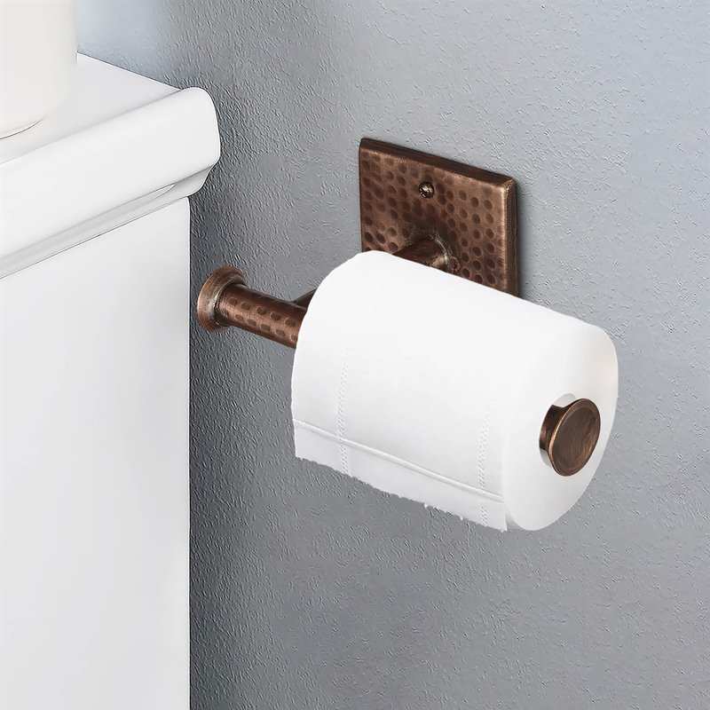 Hand Hammered Wall Mount Toilet Paper Holder, Copper