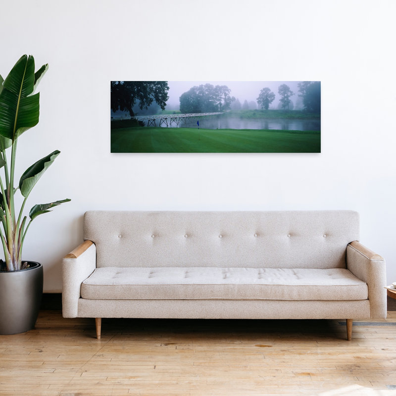 Bridge Over A Lake On A Golf Course Shawnee Pennsylvania USA by Chris John/PDI - Wrapped Canvas Panoramic Print