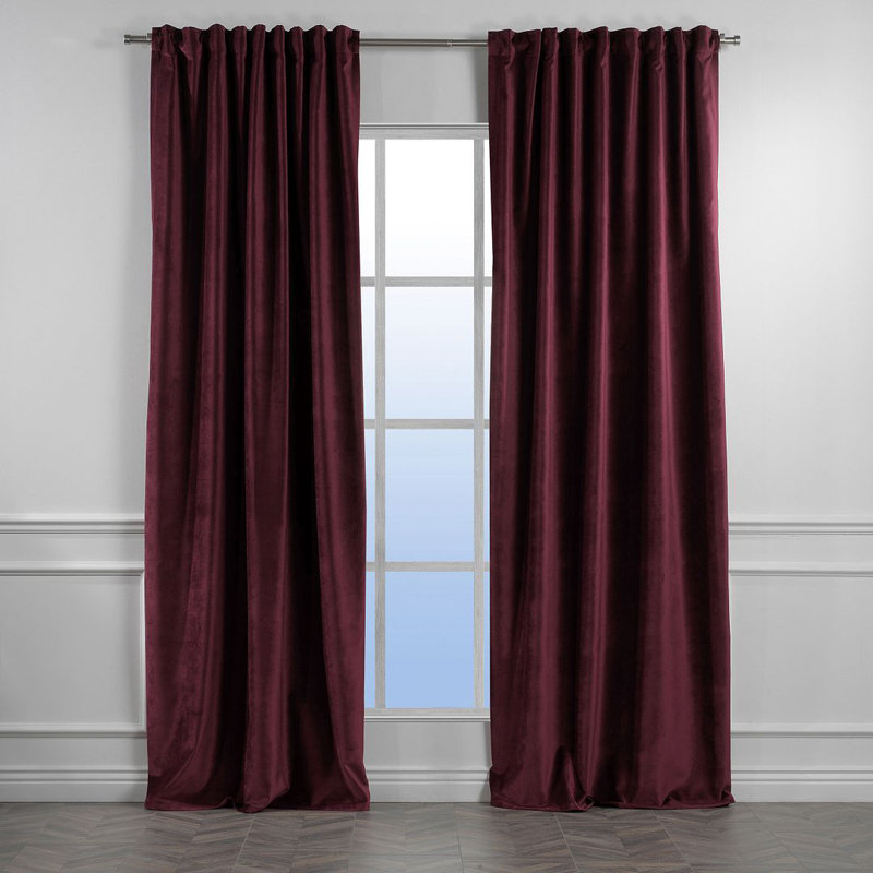 Panneau simple décoratif extra large en velours mat sur mesure, L 100 po x L 156 po, 80 BOURGOGNE