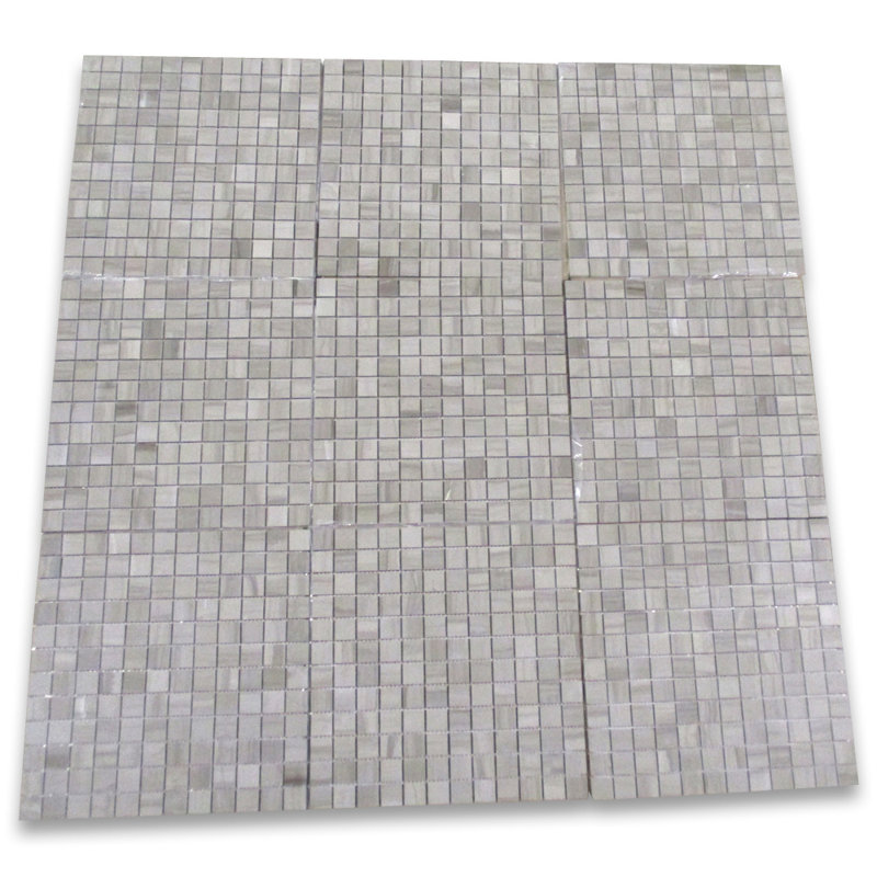 12 in. x 12 in. Glazed Marble Tile, Gray