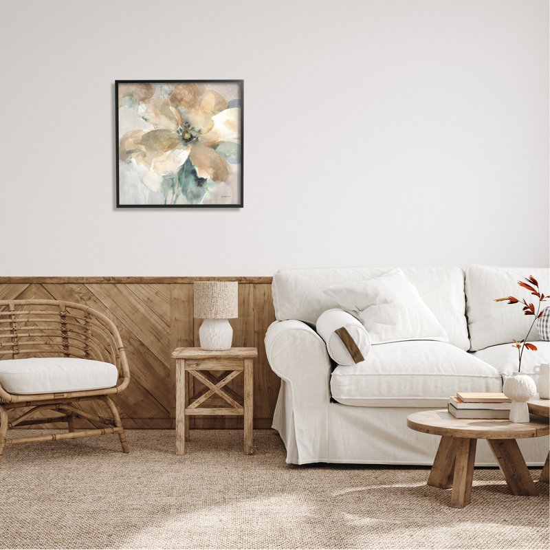 Peinture abstraite de pétales de fleurs sur bois par Danhui Nai, peinture, H 24 po x l 24 po x P 1,5 po